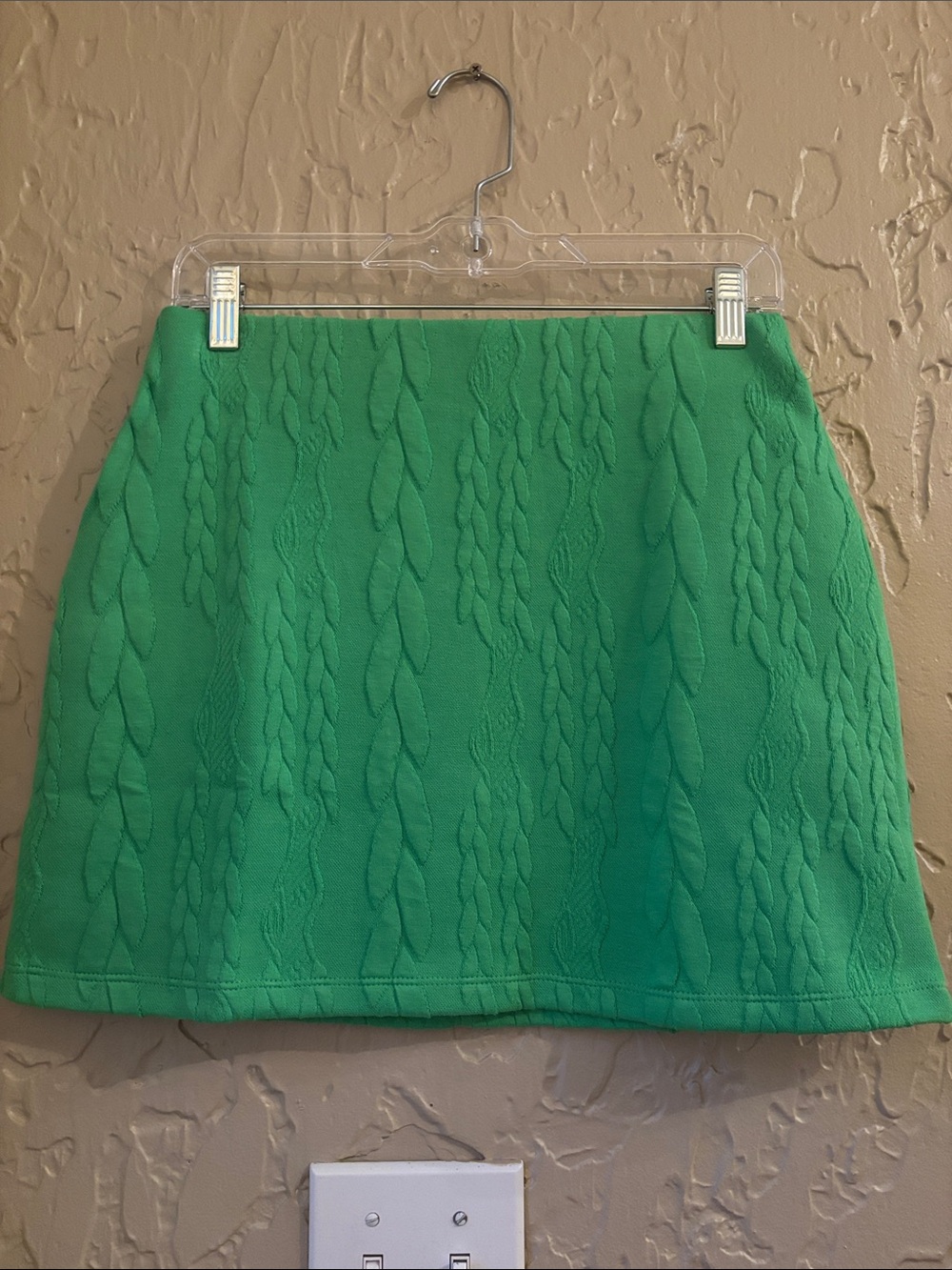 Zara Green Cable-Knit Mini Skirt